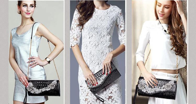 Genuine Leather day clutch new designer envelope purse wallet Casual womens evening clutch bags lady party handbag (8)