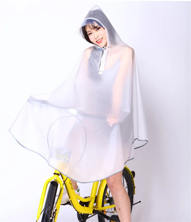 

Long Waterproof Rain EVA Raincoat Rain Poncho Women Men Clear Ponchos Jacket Impermeables Bicycle Rain Gear Fashion LZO347