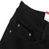 High Quality Men Winter Worm Fleece Color Black Boot Cut Jeans Business Casual Flare Pants Mid Waist Trousers 5