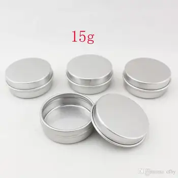 

100pcs screw on lids Aluminium jars cream jars with screw lid,cosmetic case jar,15ml aluminum tins, aluminum lip balm container