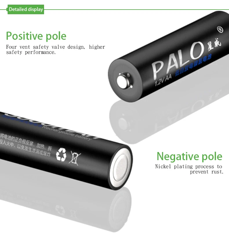 PALO 4 шт 1,2 V 3000mAh AA Аккумуляторы+ 4 шт 1100mAh AAA батареи Ni-MH AA AAA перезаряжаемые батареи для камеры игрушки