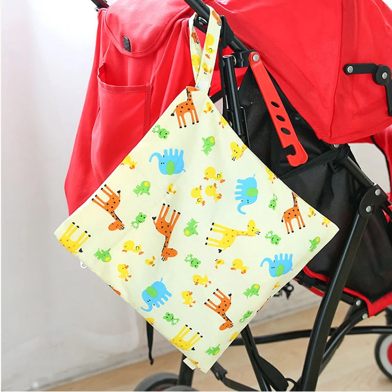 

SeckinDogan Baby Stroller Bag Waterproof Cartoon Print Nappy Bag Large Capacity Double Waterproof Cart Storage Bag