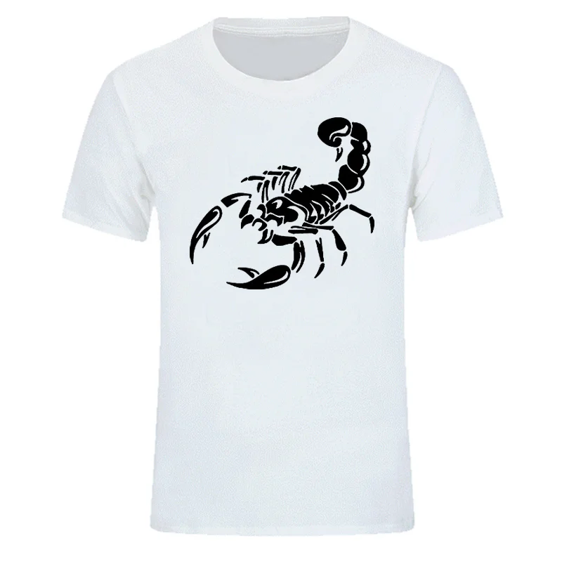 Новая летняя футболка из хлопка в уличном стиле с принтом скорпиона, Повседневная футболка с коротким рукавом для мужчин - Цвет: 23