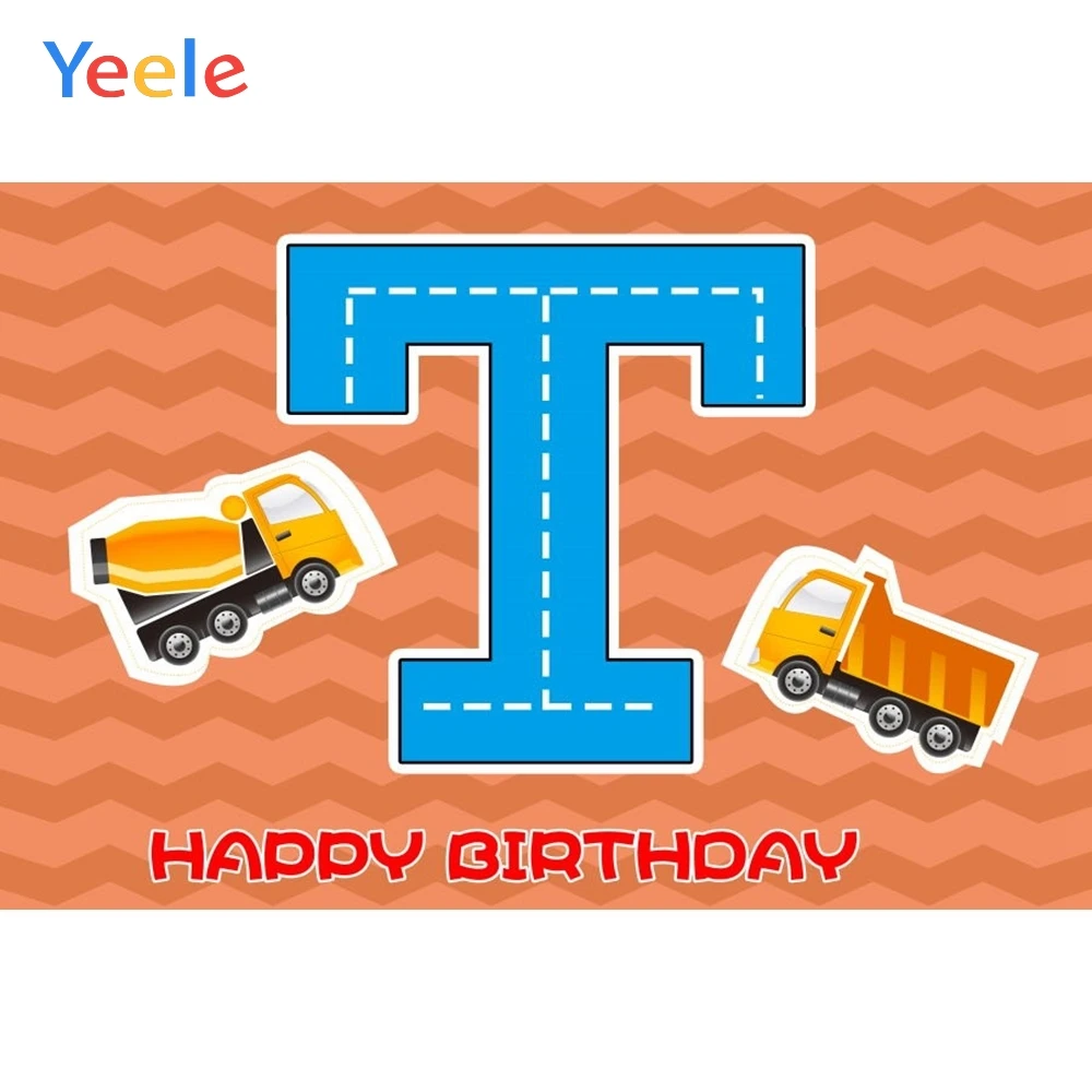 

Yeele Baby Boy Birthday Construction Party Photography Backgrounds Vinyl Custom Photographic Backdrop For Photo Studio Props