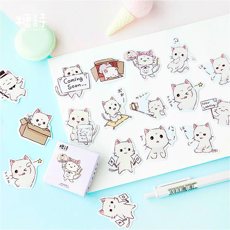 

Hot Sale 45pcs/set Japanese Cat Notebook Diary Drawing Painting Graffiti Soft Cover Paper Memo Pad Office School Supplies Gift