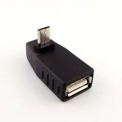 Шт. 1 шт. вниз угол Micro USB 5 Pin B штекер для USB 2,0 A Женский OTG Хост-адаптер