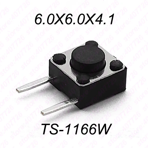 50 шт. 6X6 мм(боковые два штифта DIP) H = 4,1/4,3/4,5/5/6/7/8/9/10/11/12 мм черный Мини кнопочный мгновенного Такт переключатель Медь - Цвет: 6x6x4.1mm