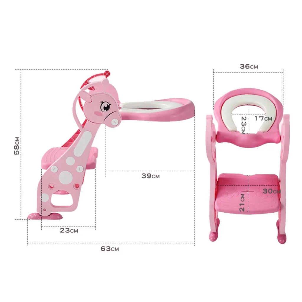 Drop Shipping Children Portable Deer Toilet Ring Baby Outdoor Travel Potty Folding Chair Baby Lovely Chair