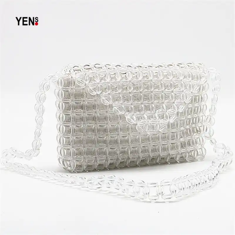 clear beaded purse