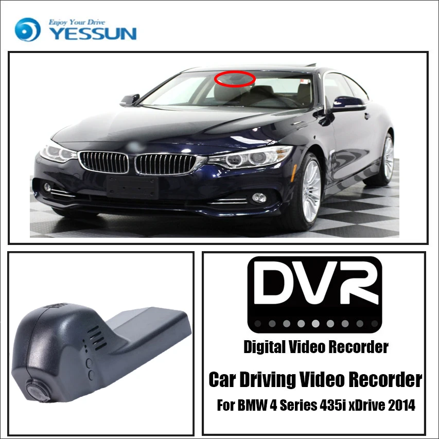 YESSUN для BMW 4 серии 435i xDrive 2014 Автомобильный Wifi Dvr мини камера Novatek 96658