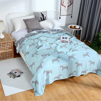 

150*200cm summer quilt baby adult soft bedding cover 4 layers muslin cotton air conditioner room sleeping bed cover blanket