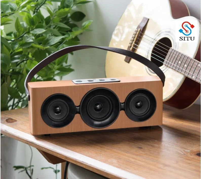 

New Wood Bluetooth Speaker 2 HiFi Speakers TF Card AUX Subwoofer Portable Speaker for TV Home Theatre Wood Sound Bar