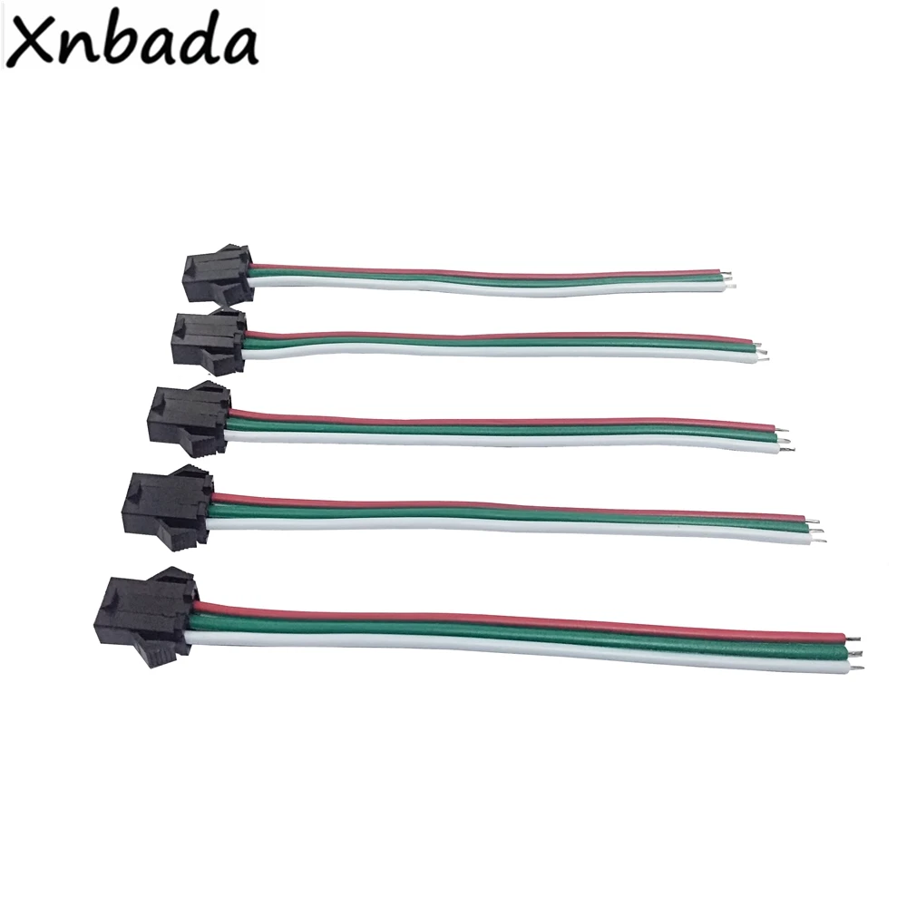 10 пар см 3Pin JST разъем гнездовой и наружный Разъемы 22AWG красный зеленый белый