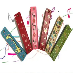 Детская Губная гармошка случайный цвет детские деревянные пластиковые 16 отверстий губные гармоники Детские Музыкальные инструменты