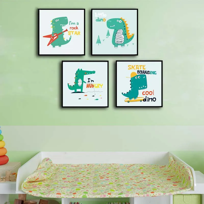 FOOCAMCartoon-Vers-o-Bonito-Animal-Crocodilo-Dinossauro-Monstro-Cartaz-Lona-De-Arte-Moderna-Decora-o-Do (3)