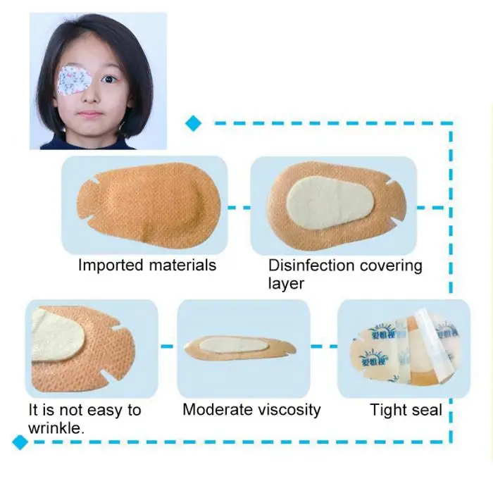 Droppshiping 20 шт. Детские накладные очки для глаз Amblyopia медицинские мягкие одноразовые Орто-оптические MFJ99