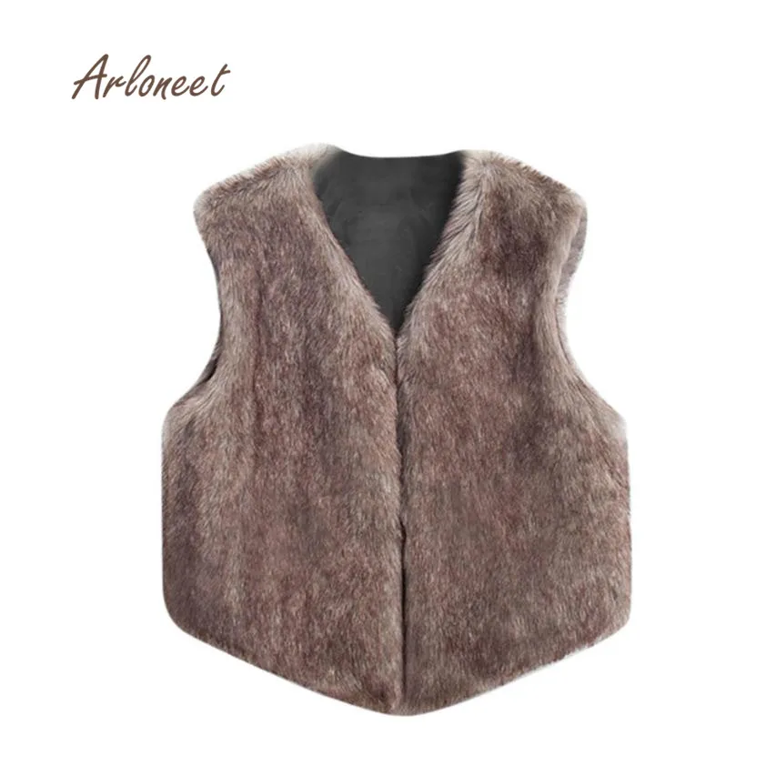 2017 new fashion Toddler Kids baby girl clothes Winter Warm Clothes Faux Fur Waistcoat Thick Coat Outwear drop shipping nov2