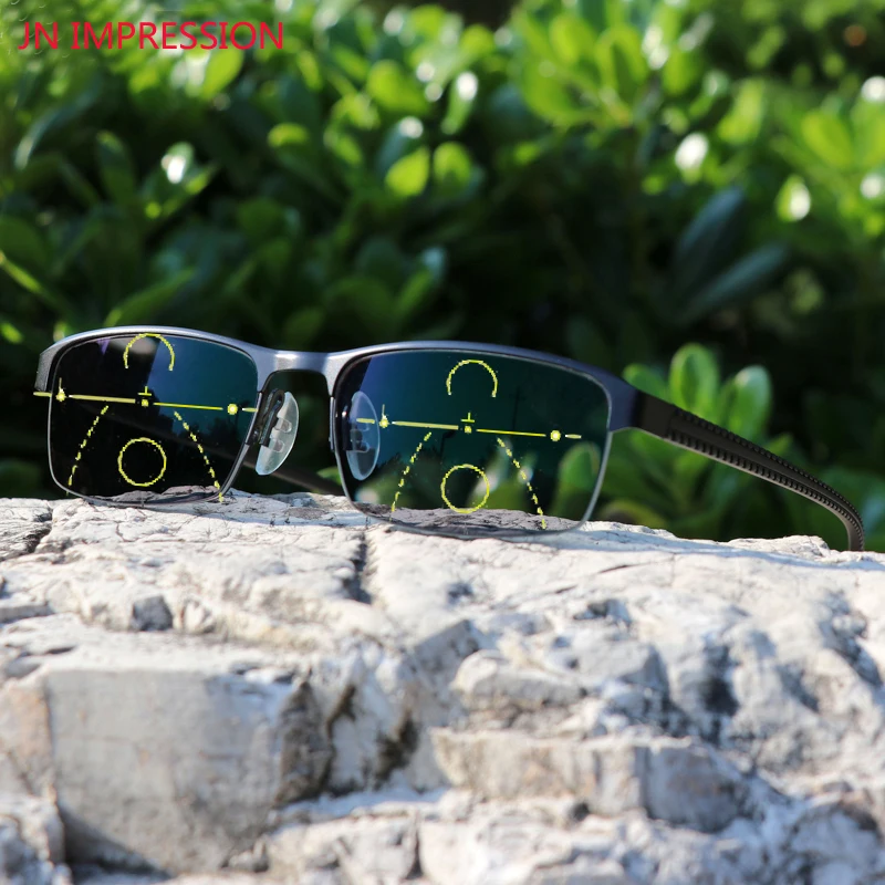 

JN IMPRESSION Progressive Multifocal glasses Transition Sunglasses Photochromic Reading Glasses Men for Reader Near Far sight