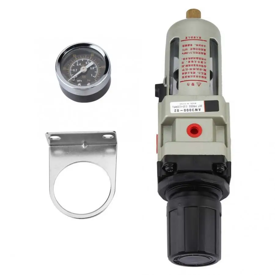 G1/4 Алюминиевый сплав литья под давлением для очистки воздуха регулятор давления фильтра AW3000-02