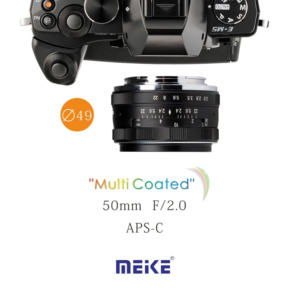 MEKE Meike MK 50mm F2 0 Micro 4 3 mount manual large aperture lens Mirrorless Camera