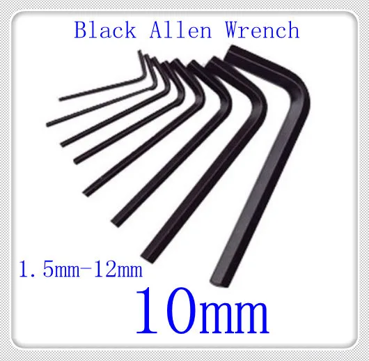 10pcs/lot High Quality Steel With Black 10mm Allen Wrench (Socket Head