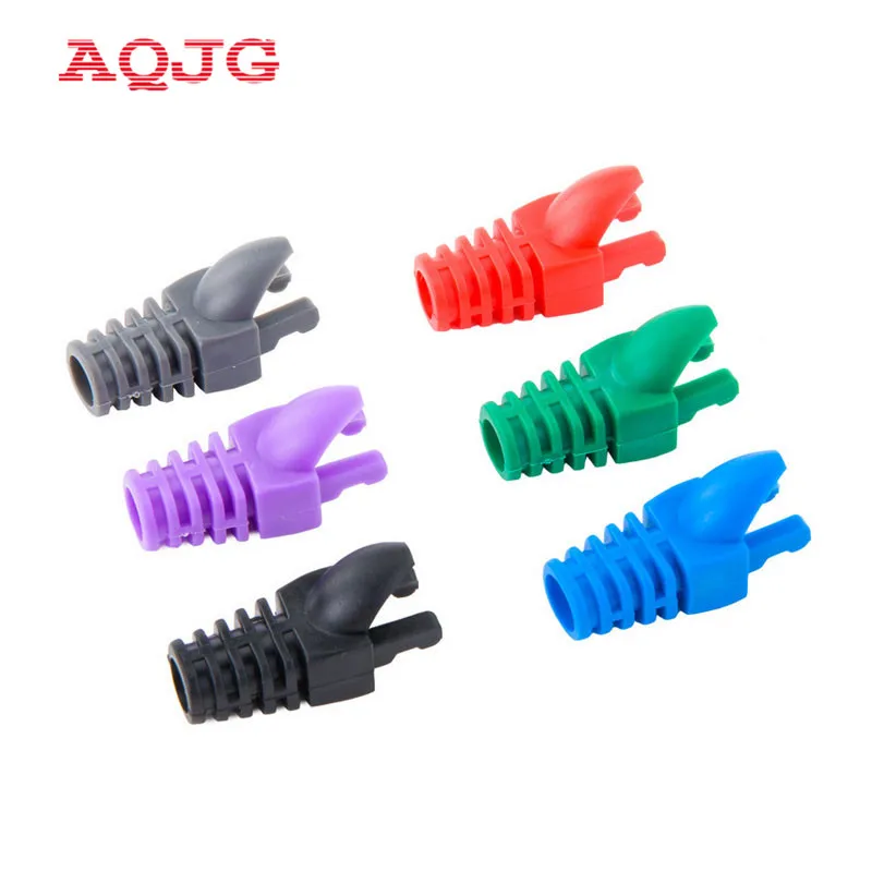 

50Pcs Colorful RJ45 CAT5 CAT5E CAT6 Ethernet Network Plug Sheath, RJ45 Strain Plug Cover Boot