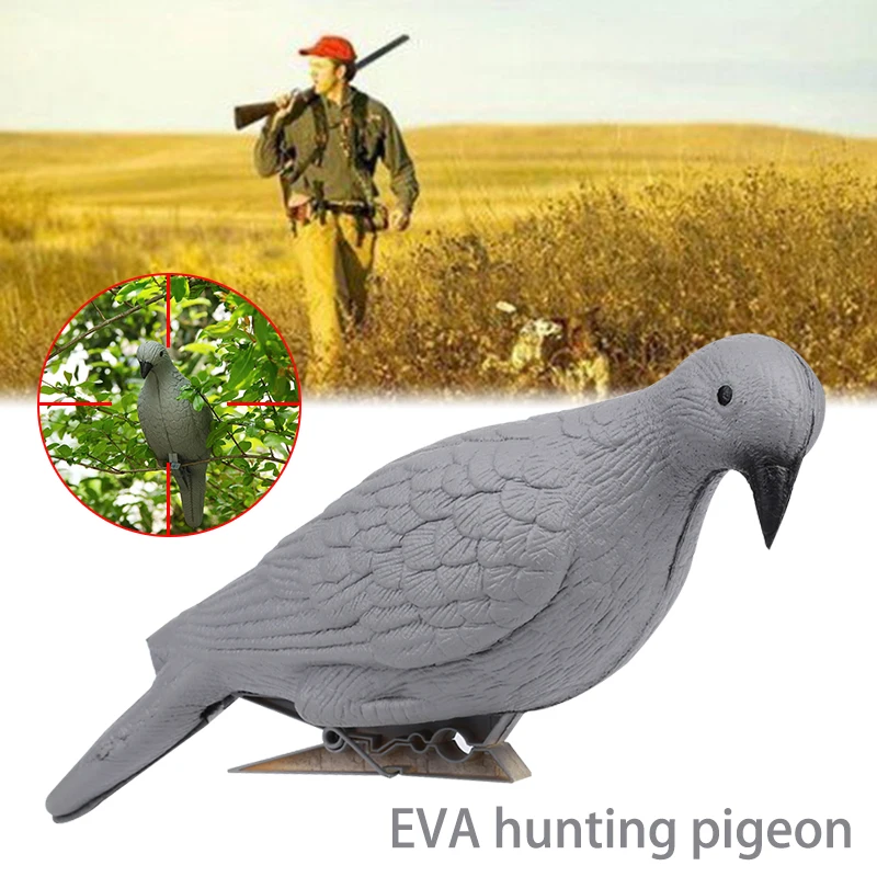 

Grey Fake Bird Pest Scarecrow Creative Hunting Decoy Target Trap Outdoor EVA Realistic Dove Decoy Shooting Decor Yard Tree Decor