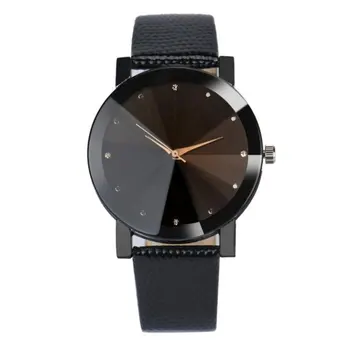 

Black/Brown Fashion Simple Stainless Steel Quartz Watch Romantic Couple Watch Expression For Men and Women Gift