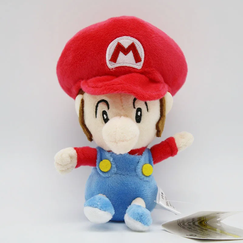 Cute Super Mario luigi Soft Plush Toys Q Version Baby Mario Bros Dolls Gift for Kids High Quality 14cm 4pcslot  (2)