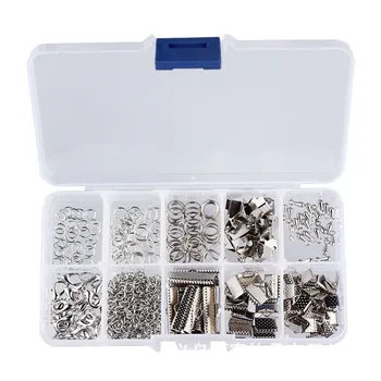 

Jewelry Findings Kit Metal Extender Chains Making Necklace Crimp Ends Women Convenient storage