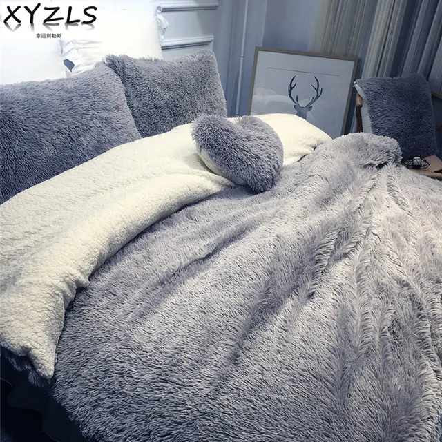 xyzls solid modern winter queen bedding set twin full king warm bed modern bed sheet sets