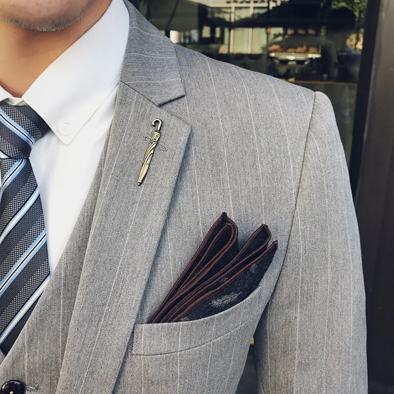 Костюм Terno Masculino мужской костюм в полоску мужские свадебные костюмы облегающие