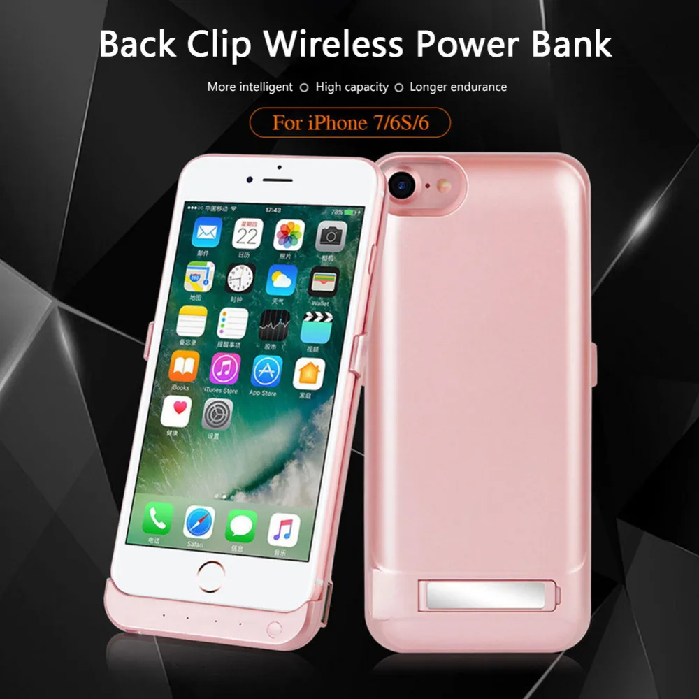 Goede Ultradunne 8000 Mah Batterij Case Voor iPhone7plus iPhone6plus 6 s plus 3 kleur Power bank Terug Clip Batterij oplader Voor iphone