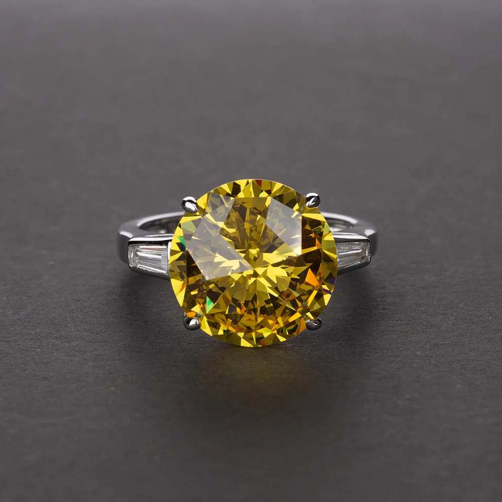 Citrine OneRain, классика, 925 пробы, серебряное цитриновое, розовый сапфир, Муассанит, драгоценный камень, обручальное, коктейльное, кольца, ювелирные изделия - Цвет камня: Citrine