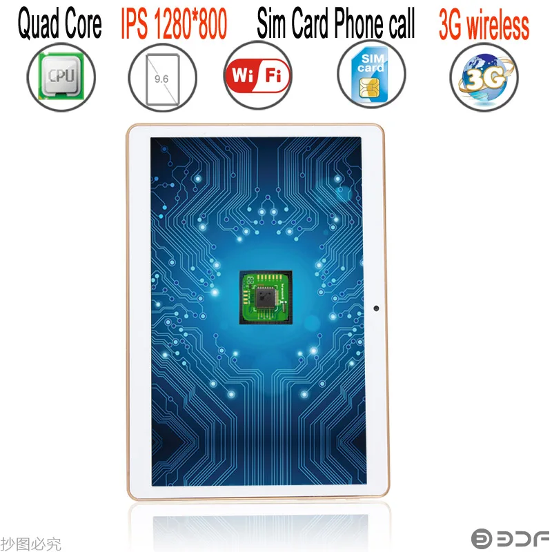 Lowest Price Phone Call Tablette 9.6 Inch Android 5.1 Original 3G Android Quad Core 2GB RAM 16GB ROM WiFi FM IPS LCD 2G+16G Tablets Pc