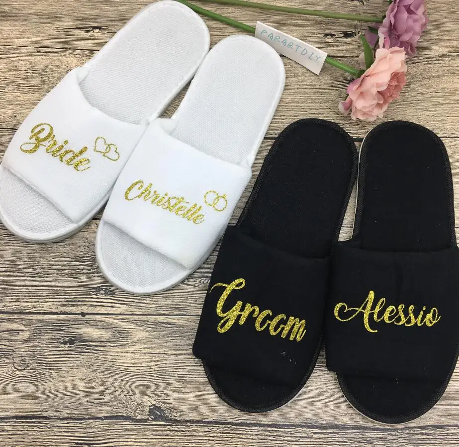 personalize Wedding bride slippers 