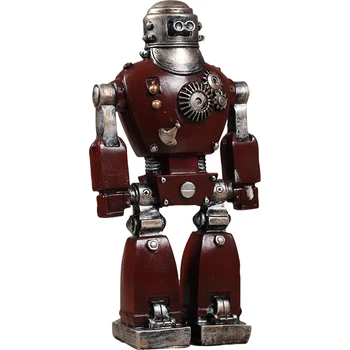 

Creative Retro Mechanical Industry Iron Man Robot Figurines Ornaments Robot Statues Home Wine Cabinet Decor Children Toy Gifts
