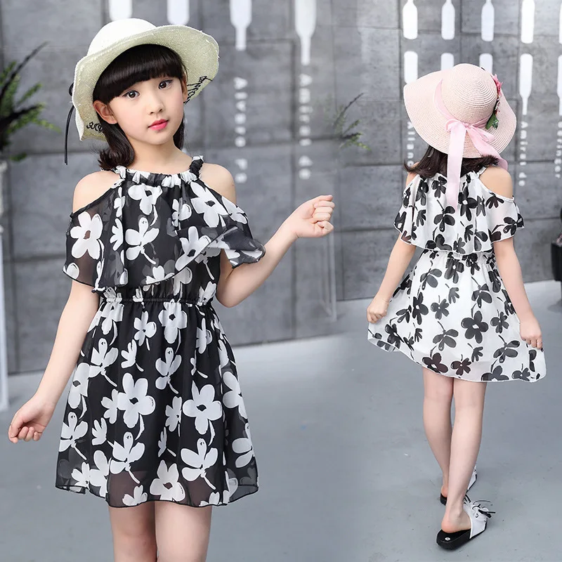 Teenage Girl Dresses Summer 2021 Children's Clothing Kids Flower Dress Chiffon Princess For Age 7 8 9 10 11 12 Years | Детская