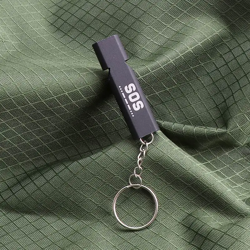 

120dB Double Tube Survival Whistle Aluminum Alloy Emergency Outdoor EDC Tool Camping Hiking Keychain Cheerleading Whistle