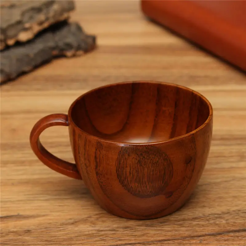 1Pc 260ml Primitive Handmade Wooden Tea Cup Eco friendly Beer Milk