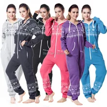 Printed one piece jumpsuit Nordic snow flake printing cotton brushed onesies thick fabric materialYKK zip