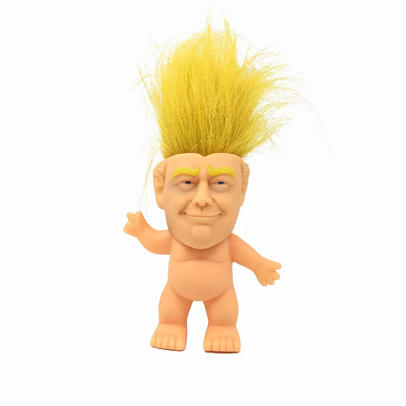 Hot Anime FigurineTrump Silicone Troll Doll Creative Simulation Trump Doll  Figurinhas Poppy Branch Magic Fairy Hair Toy Gifts