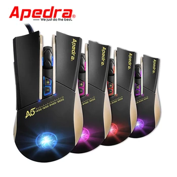

Apedra A5 7 Button 3200DPI USB Wired Computer Gaming Mouse Macro Defintion Breathing Light Optical Mouse Game Mice For LOL CSGO