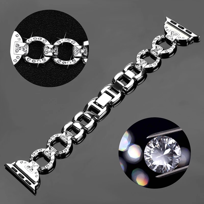 women's watch band for Apple watch band jewelry Crystal wrist strap   (2)