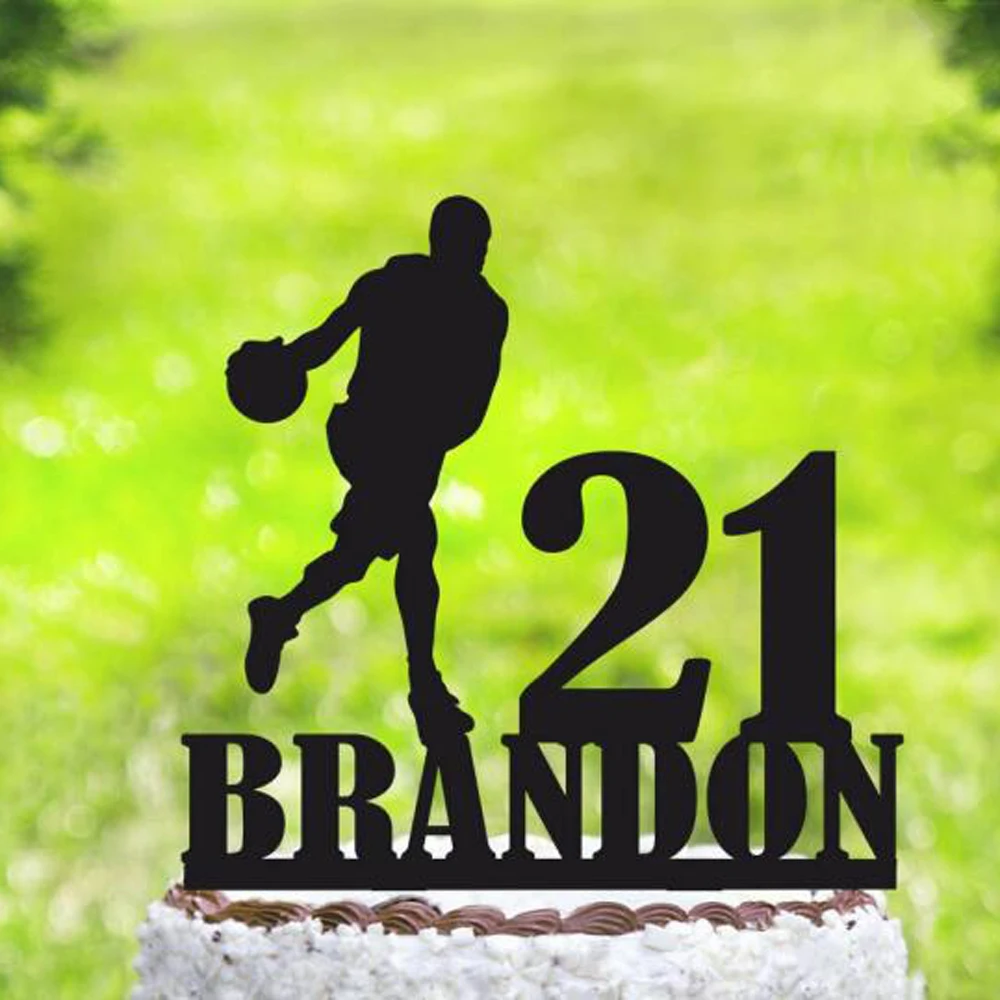 Personalized name and age Basketball Birthday cake topper, Sport cake topper, Men's Basketball Birthday party Decor Supplies
