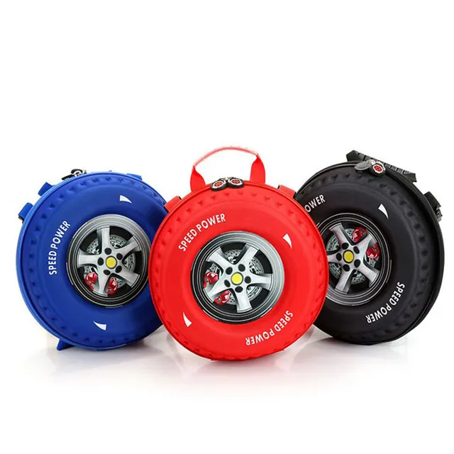 INFEYLAY design children 3D Automobile tire schoolbag Lovely Cartoon Backpack Kindergarten 3-6 years old schoolbag Gift bag