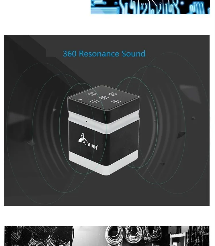 ADIN 26W Wireless Vibration Speakers Metal Bluetooth Handsfree AUX NFC Hifi Speaker For Phones Computers MP3 MP4 Game Console  (6)