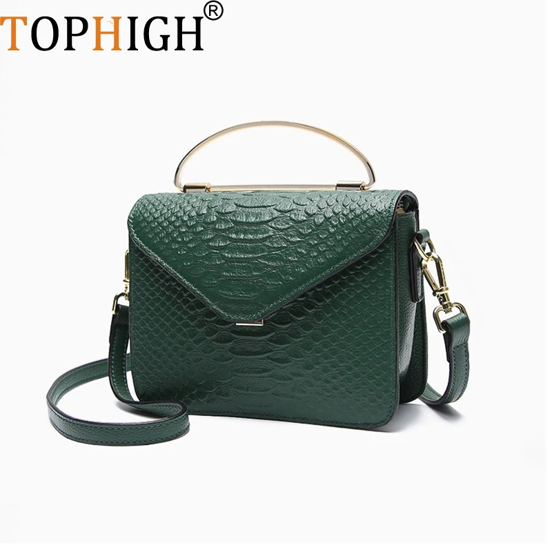 

TOPHIGH Luxury Handbag Women Bag Printed Snake Crocodile Skin Jelly Bag Tote Python Designer Purse Female Crossbody Shoulder Bag