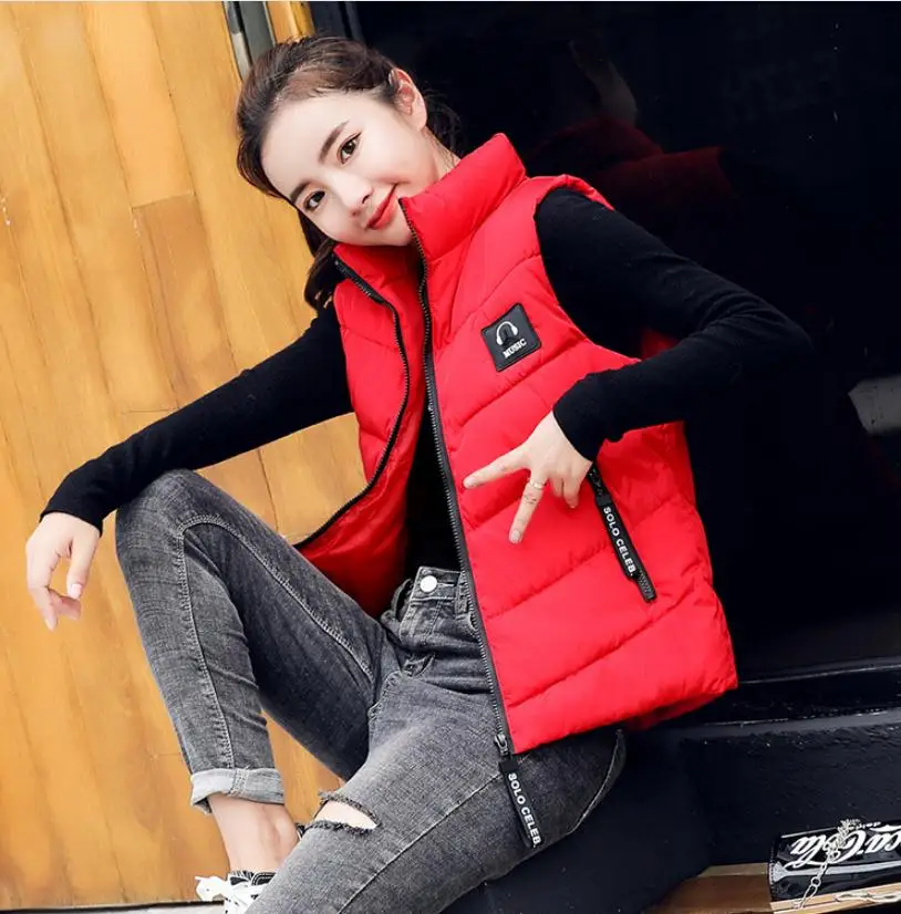 

New Winter Autumn Short Cotton Vests Jackets Cotton Padded Waistcoats Female Warm Large Size Casual Waistcoats Warm Vests K1140