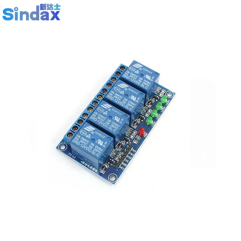 Sindax DIY MCU DC12V катушки 4 канальный низкий уровень триггера PLC релейный модуль для